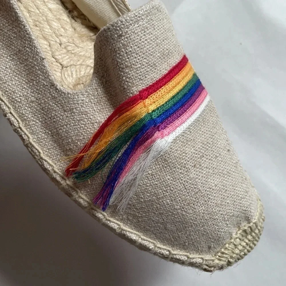 Soludos rainbow pride flag espadrille loafer flats